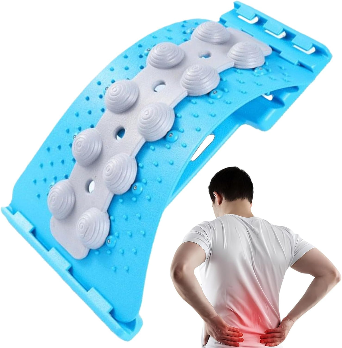 Back Stretcher - 4 Level Adjustable Lumbar Cracker Board, Spine Stretching Device, Back Cracking Device | Manual Massagers for Spinal Correction Muscle Relief Shoulder Relaxation Herniated Disc