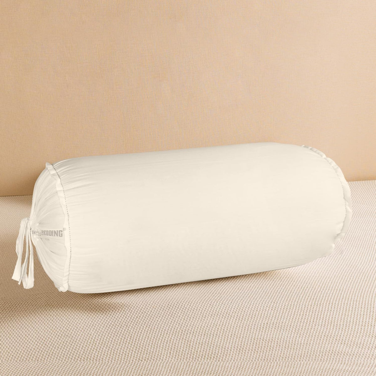 SAHARBEDDINGS 2 Pieces Cervical Neck Roll Pillow Cover with Cotton Bolster Pillowcases for Cylindrical Cushion and Drawstring Closure Round Neck Pillowcase (Plum, Roll Pillow 18x3 Pack of 2)