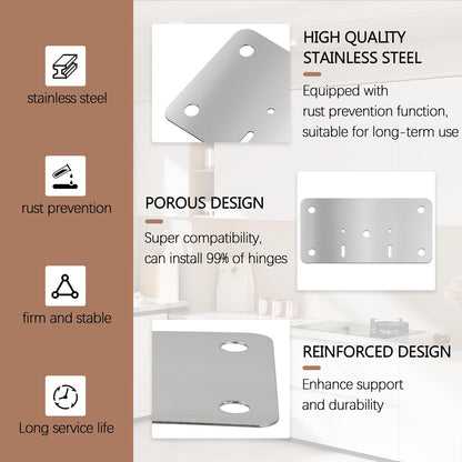 Cabinet Hinge Repair Kit,Cabinet Hinge Repair Board Replacement Kit-Hinge | For Kitchen, Cupboard, Locker, Cabinet Doors With screws 10-Pcs