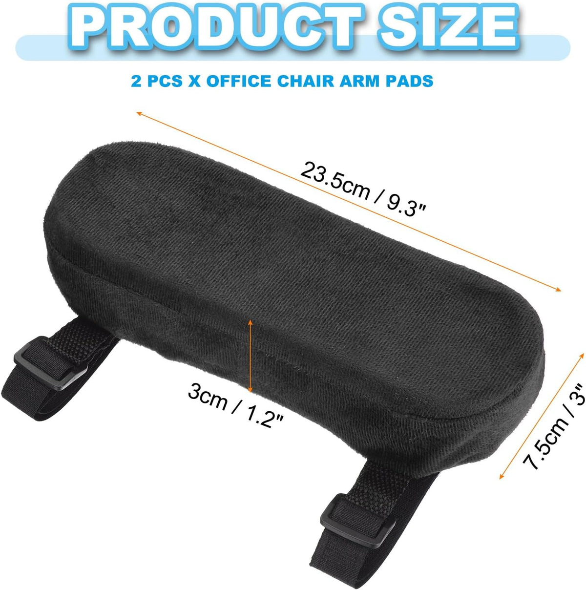 PATIKIL Office Chair Arm Pads, 2 pcs Office Chair Arm Cover Soft Office Chair Armrest Pads Memory Foam Cotton Removable Washable for Desk Computer Gaming, Purple Blue
