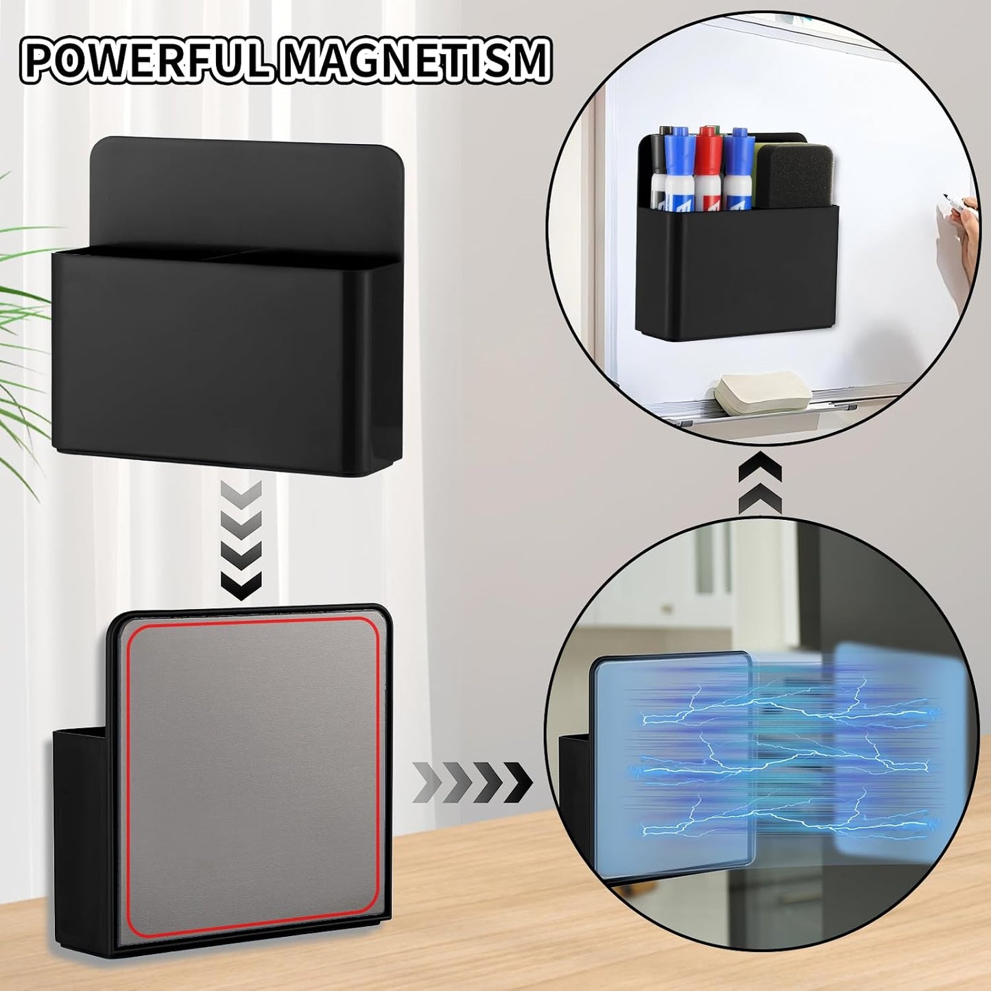 Camelmother 2Pcs Magnetic Dry Erase Marker Holder For Whiteboard Fridge | 2Slots Locker Accessories Teacher Classroom Must Haves Fridge magnets