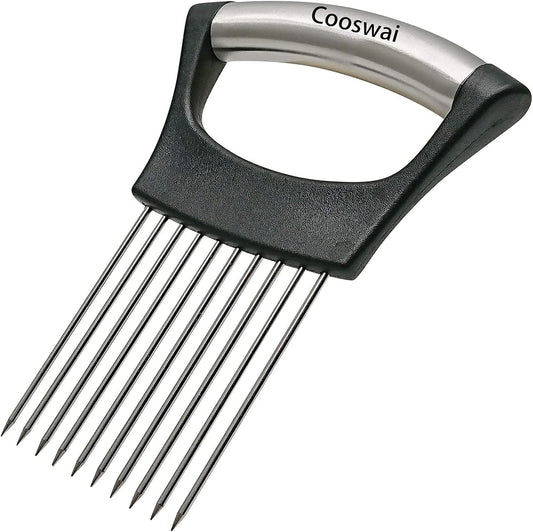 Cooswai Stainless Onion-Holder Slicing-Kitchen Assistant-Vegetable - Upgrade Chopper Slicings Tool, Food Slicing Assistant 1PC