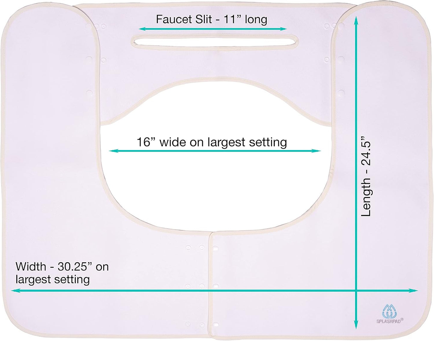Sink Splash Guard - Home Essentials Faucet Mat for Clean and Dry Bathroom Counter - Absorbent Fast Drying Non Slip Protector - Soft Microfiber with Waterproof Rubber Grip - Washable - White