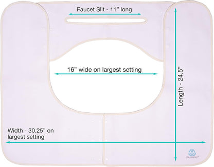 Sink Splash Guard - Home Essentials Faucet Mat for Clean and Dry Bathroom Counter - Absorbent Fast Drying Non Slip Protector - Soft Microfiber with Waterproof Rubber Grip - Washable - White