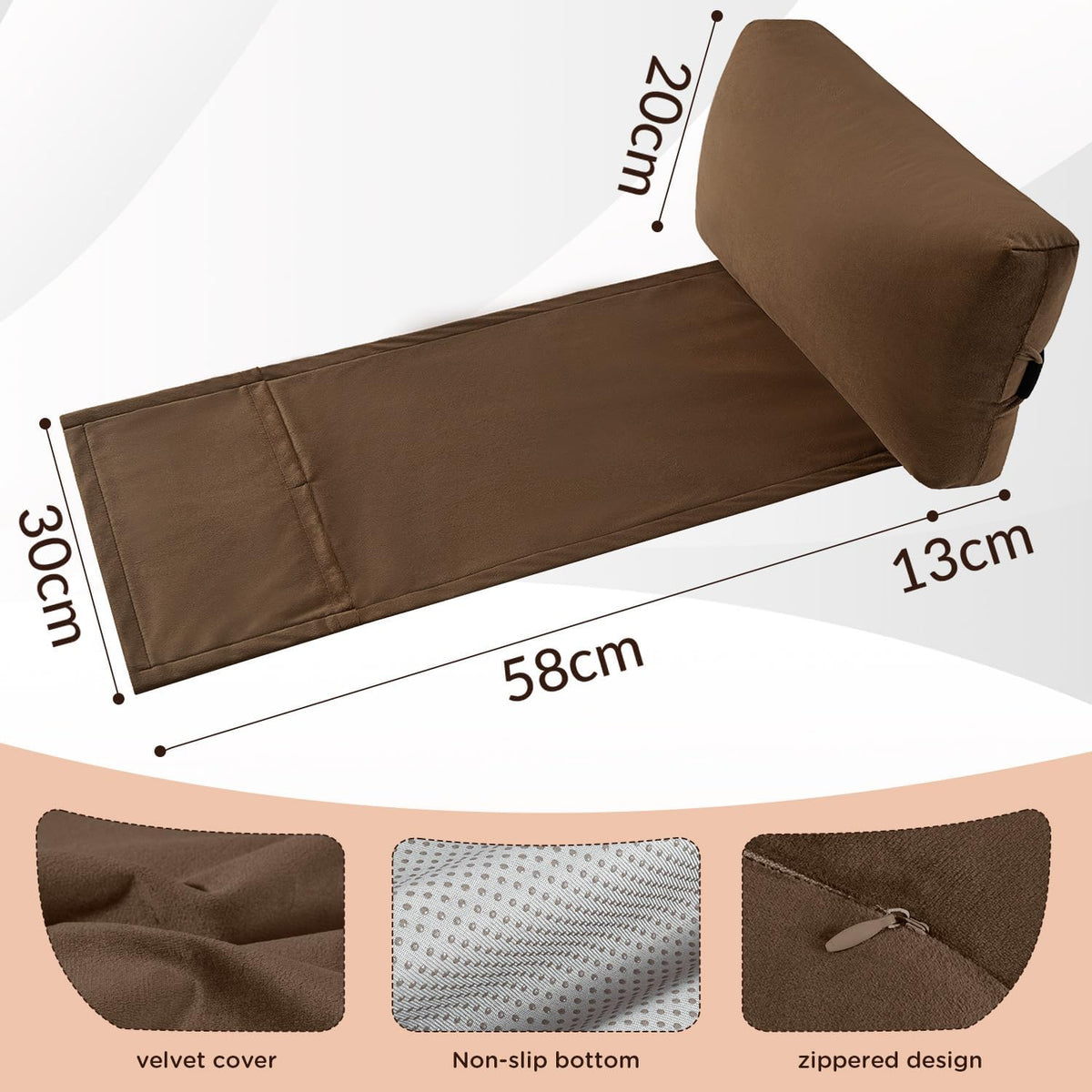 Head Recliner Pillow Adjustable Shredded Memory Foam Headrest Pillows for Recliner Chairs,Non-Slip Velvet Cushion for Pain Relief Neck Support Pillow for Travel Home Sofa Armchair with Zipper Cover