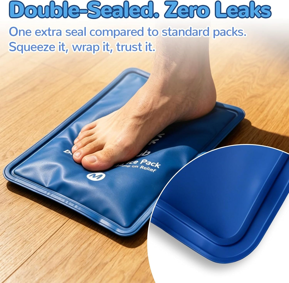 Hands-Free Ice Pack for Injuries Reusable, 10"×16" Flexible Cold Therapy