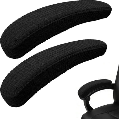 Melaluxe Office Chair Armrest Covers, Stretchable Removable Washable Chair Arm Covers, Elastic Desk Computer Gaming Chair Arm Rest Protector Slipcovers (Black)