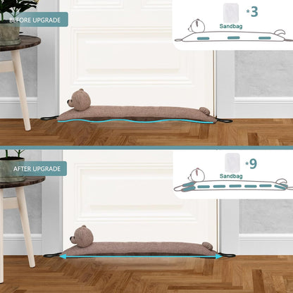 Under Door Draft Stopper Decorative Wind Stopper 36 inch for Door & Window, Weighted Animal Air Draft Stopper for Bottom of Door with Hanging Loops - Brown Dog
