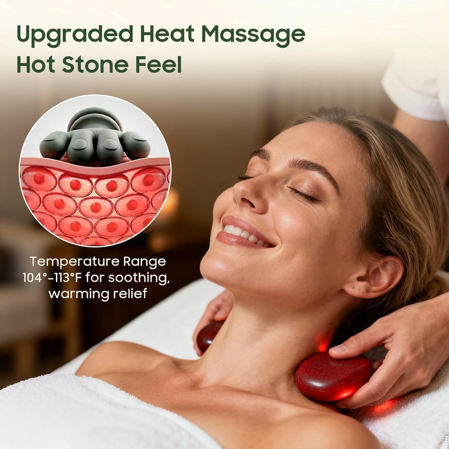 Hand Neck Massager with Fingers, Shoulder and Neck Massager with Hands, Bionic Heated Massager, Deep Tissue Massage, Shoulder & Cervical Relief, Relax Muscle Tension, Hands-Free, Portable