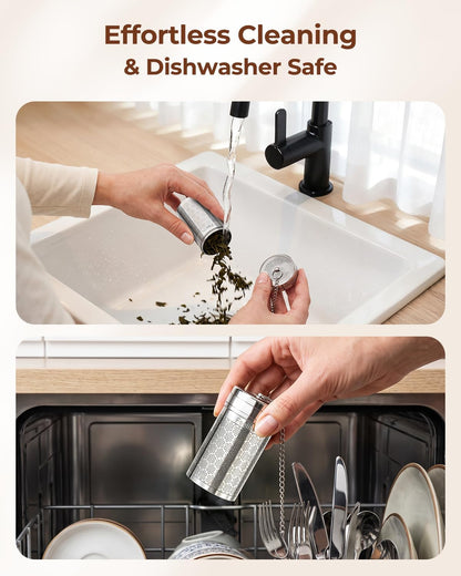 Large Snowflake Stainless Steel Tea Infuser for Loose Leaf Tea Ball | 2” x 2.8” Ultra-Fine Mesh Tea Strainer & Spice Ball for Cooking, Loose Leaf Tea Steeper for Cup Mug Teapot Pitcher Bottle