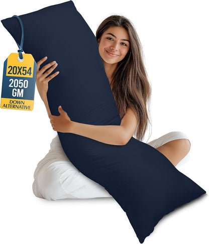 Utopia Bedding Full Body Pillow for Side Sleeper, White Long Pillow for Bed | Large Body pillows for Adults, Plush Support, Pregnancy Pillow Insert for sleeping, helps maintain body contour, 20x54 inches