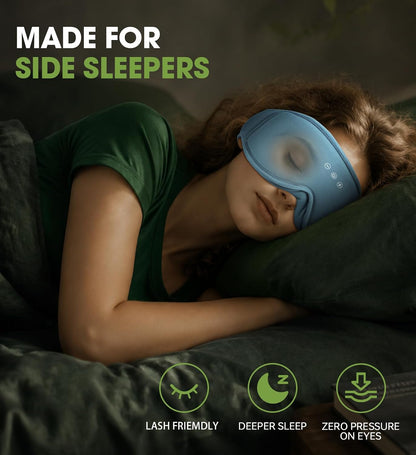Sleep Mask with Bluetooth 5.4 Headphones, Removable 3D Eye Cups, Timing Sleeping Headphones for Side Sleepers, Wireless Music Eye Mask Speakers for Men, Women, Tech Gifts, Pink
