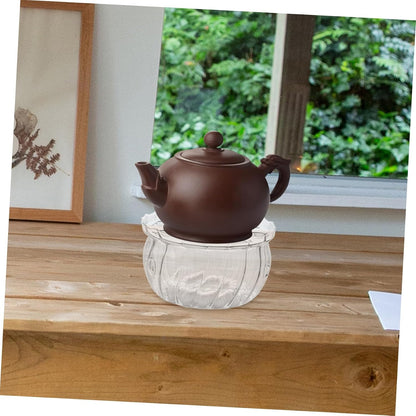 Alipis Tealight Teapot Warmer Elegant Glass Heater Base for Teapots Versatile Candle Holder for Tea and Soups Easy to Clean Design Modern Aesthetic for Any Occasion