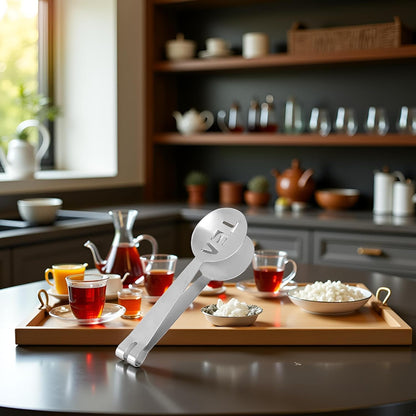 Silver Tea Bag Squeezer,Stainless Steel Oval Tea Bag Squeezer Tongs,Tea Filter Clamp Tea Strainer Holder Clip,Suitable Tea Filters for Gripping Ice Cube,Sugar(12.3cm)