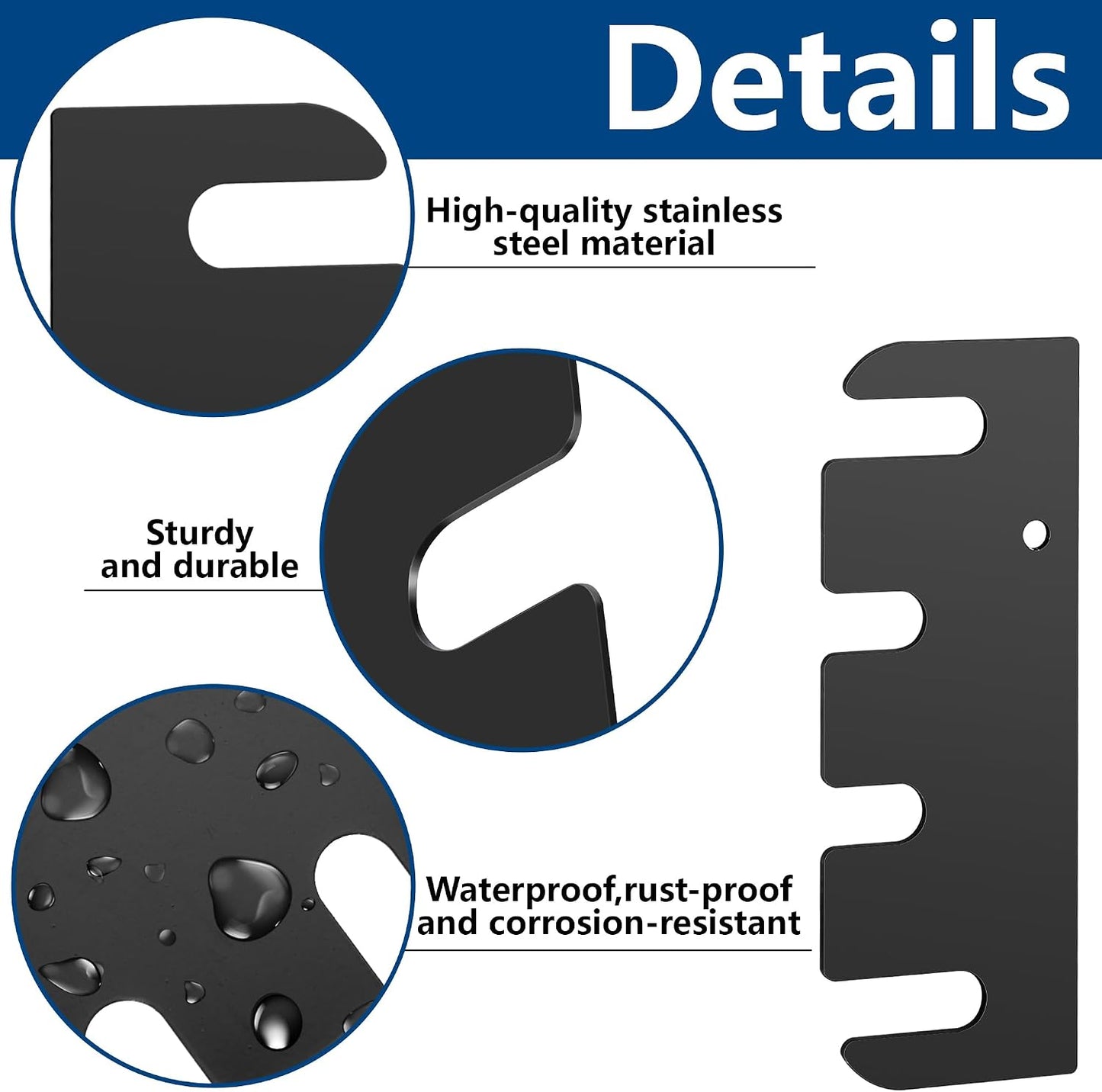 16 Pcs Hardware Door Hinge Shims,4" Stainless Steel Door Hinge Spacer | 0.03" Thick Doors Hinge Shims Hinge Spacer with Black Coated Finish for Repair Kit