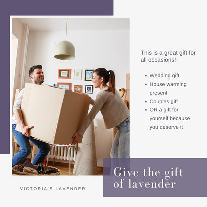 Victoria's Lavender Luxury Lavender Relaxing Spa Gift Basket, Set of 3 | Neck Wrap, Dead Sea Bath Salts, and Hand & Body Lotion , Microwavable Neck Heating Pad Filled with Lavender Buds & Flax Seed