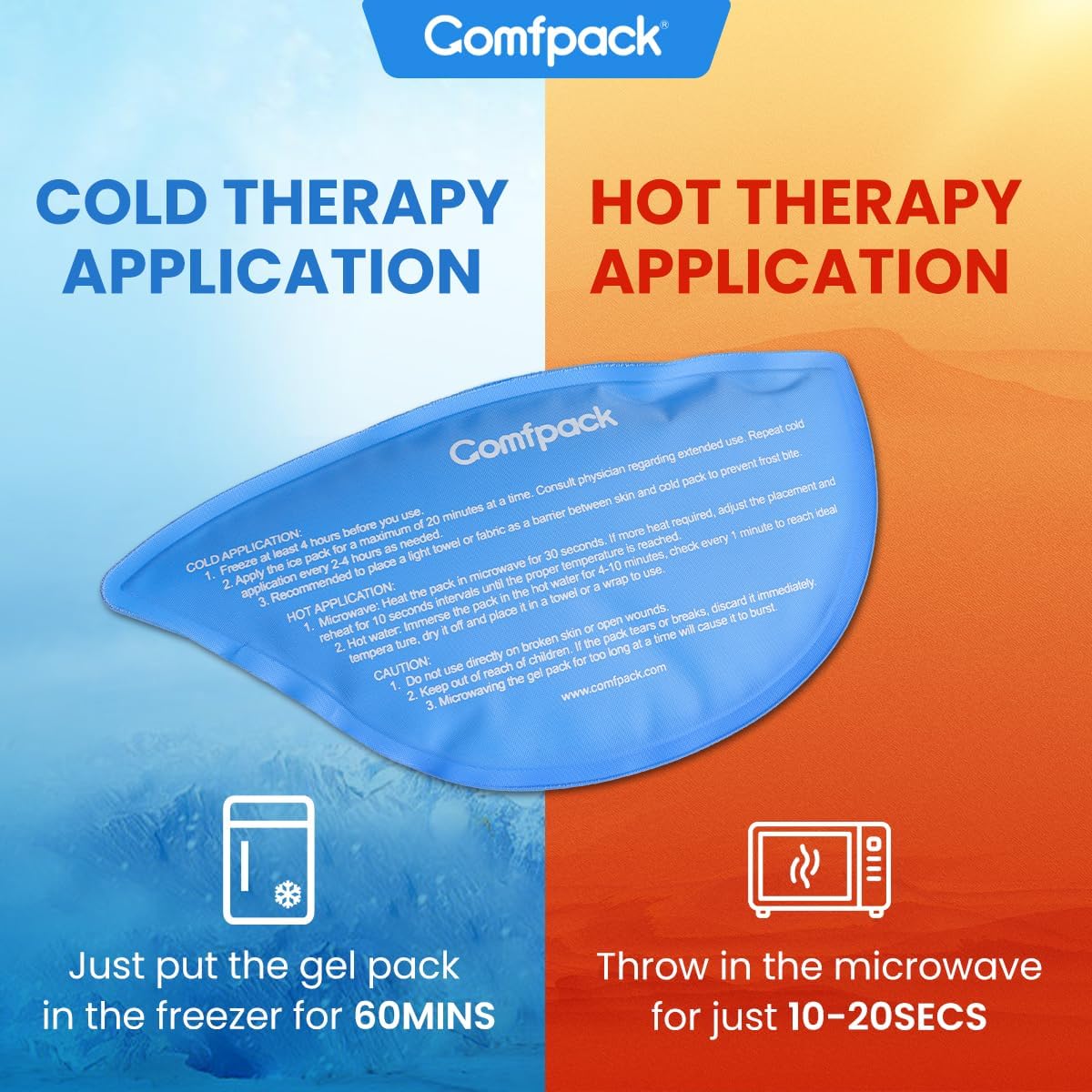 Comfpack Face Ice Pack Wrap for TMJ Relief with 4 Reusable Gel Packs | Hot Cold Therapy, Wisdom Teeth Ice Pack Head Wrap for Tooth Extraction & Teeth Removed, Oral Surgery, Cosmetic Injection