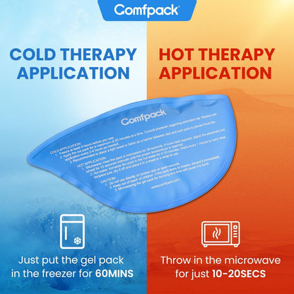 Comfpack Face Ice Pack Wrap for TMJ Relief with 4 Reusable Gel Packs | Hot Cold Therapy, Wisdom Teeth Ice Pack Head Wrap for Tooth Extraction & Teeth Removed, Oral Surgery, Cosmetic Injection