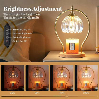 GOODBUY Candle Warmer Lamp with Timer Dimmable: Electric Candle Warmer Birthday Gifts for Women Mom - Candle Lamp Warmer House Warming Gifts New Home Decor - Wax Warmer for Jar Candles with 2 Bulbs