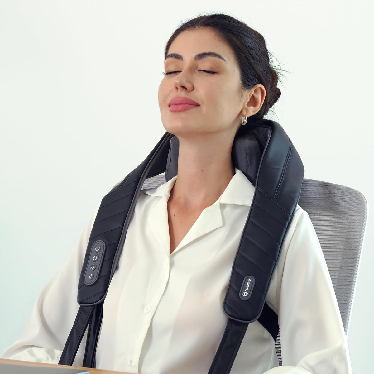COMFIER Shiatsu Neck and Shoulder Massager with Heat,White Elephant Gifts for Adults,4D Deep Kneading Massage Pillow with Heat, Back Massager, Pillow Massage,Jet Black