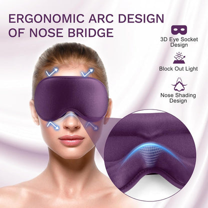 FlyCoco 99% Fully Block Out Light Eye Sleep Mask, 3D Deep Contoured Eyes Cover Zero Pressure, Long Lash Extension Eyes Mask with Adjustable Straps for Sleeping Travel Home Nap Rest Women Men (Pink)