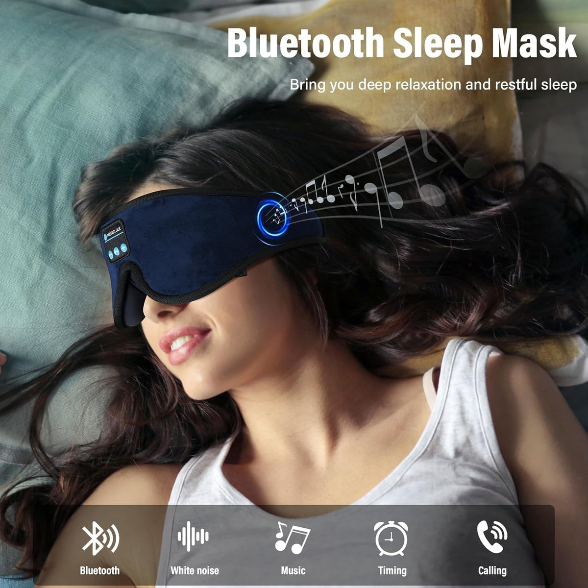 Sleep Headphones,Sleep Mask for Side Sleeper,3D Eye Mask for Sleeping with Stereo Speakers,Bluetooth Headphone,Perfect for Gifts for Women/Men Black