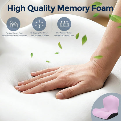 Seat Cushion for Office Chair and Car, L-Shaped Ergonomic Car Seat Cushions, Memory Foam Chair Cushion, Lumbar Support Pillow for Wheelchair, Car, Home, Office, Desk, Black