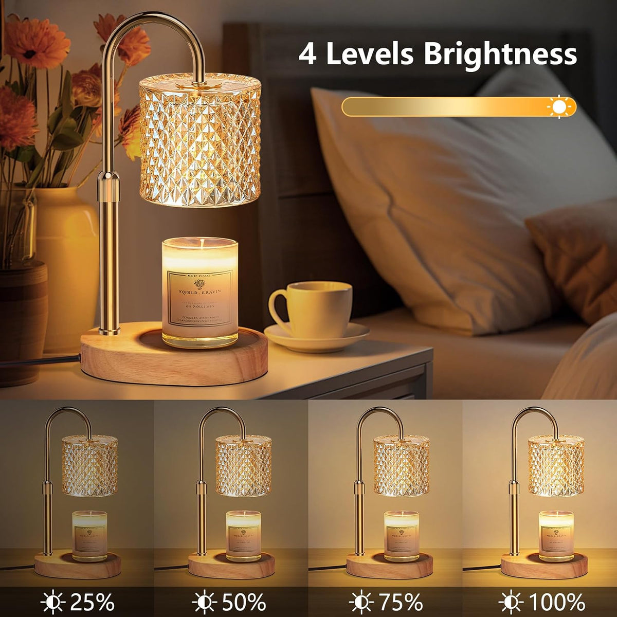 Candle Warmer Lamp with Timer Dimmer Adjustable Height for New Home Decor, Birthday Gifts for Women,Candle Warmer for Women Mom Christmas Mother's Day Gfit