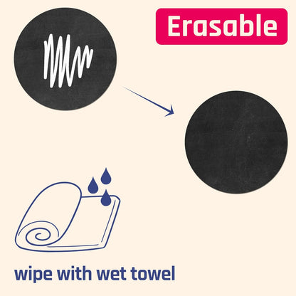 50 Pack, Large Chalkboard Labels Stickers - Rectangle, 6" x 4" | Erasable and Reusable