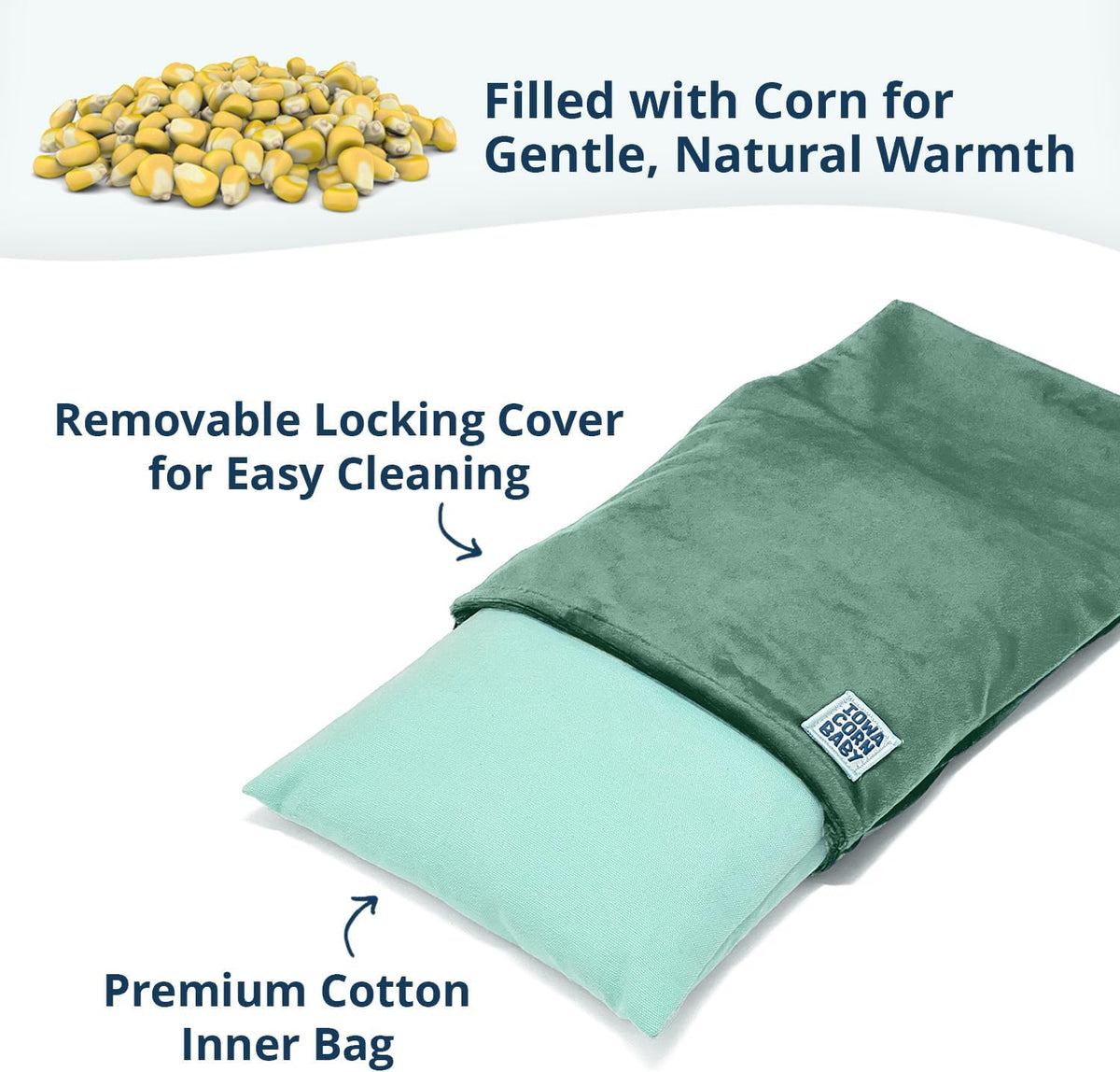Microwave Heating Pad - Moist Heat Warm Compress for Back, Neck and Cramps
