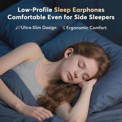 Sleep Earbuds Zero Pressure No Lights or Alerts, Tiny Hidden Earbuds for All Night Sleep