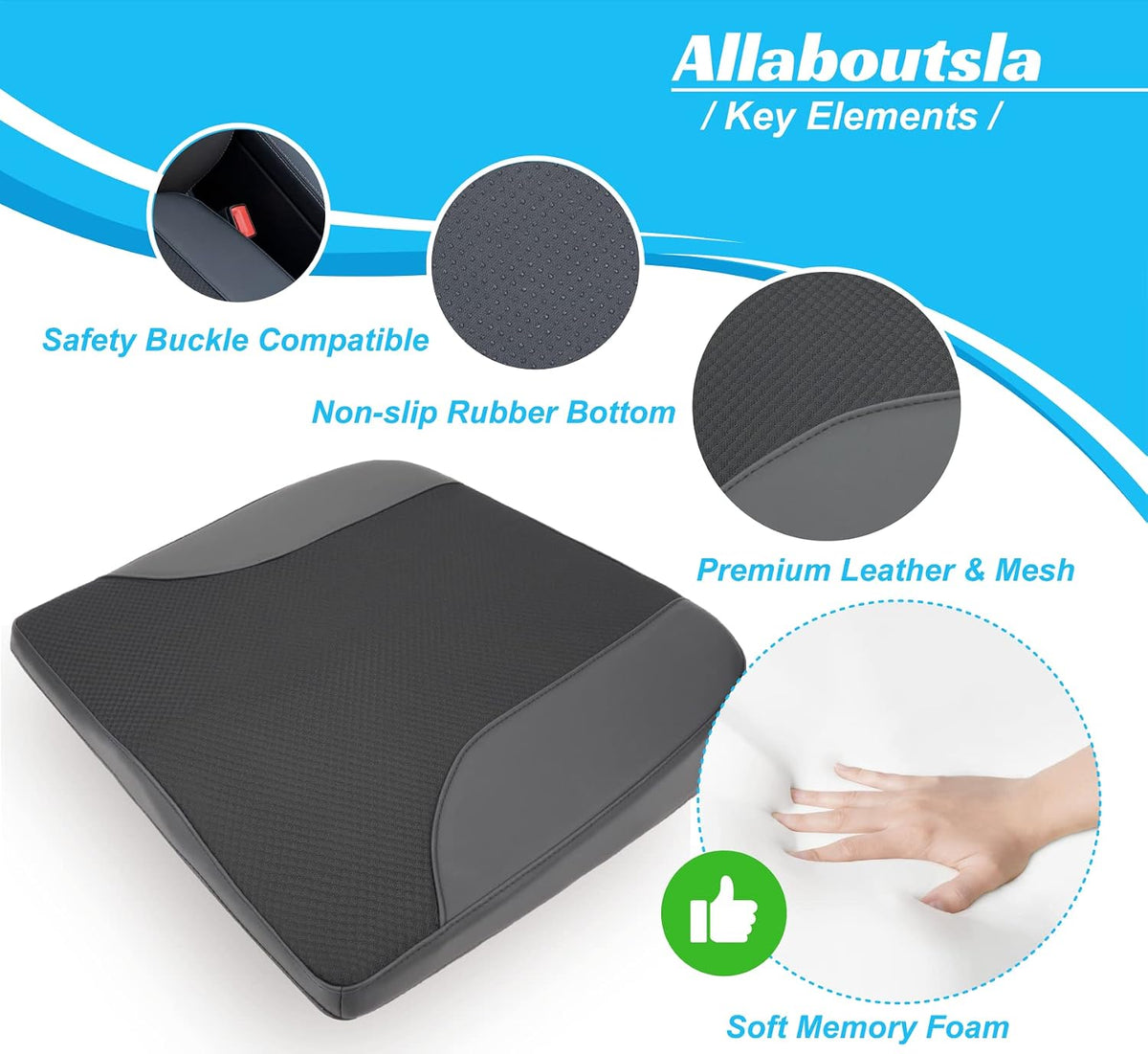 Allaboutsla Car Seat Cushion with Lumbar Support Pillow, Car Back Support