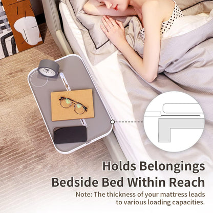 KIWIFOTOS Raised Bedside Shelf for Bed Tray Table Under Mattress