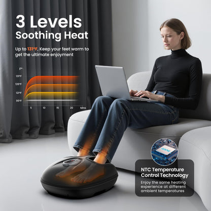 RENPHO Foot Massager with Heat, Birthday Gifts for Women, FSA Eligible HSA | Exclusive Pressure Monitoring Tech, Cordless Remote, 3 Heat & Compression Levels, NTC Temperature Control Tech, Up to Size 12