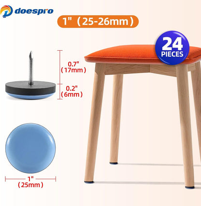 40PCS 1.4" Furniture Sliders for Hardwood Floors & Carpet, Self-Stick | PE Round Furniture Pads & Chair Glides for Hardwood Floors, Floor Protectors for Moving Furniture & Kitchen Appliances Easily