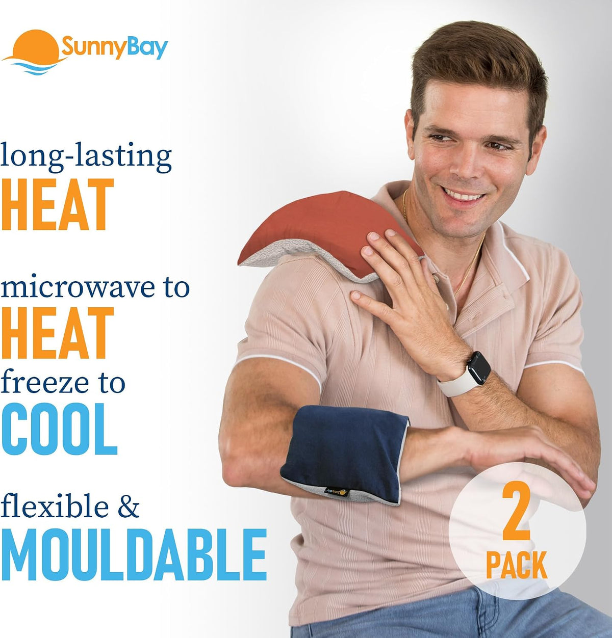 SunnyBay Heating Pad, Neck and Shoulder Wrap, 6x11 inch, Pink