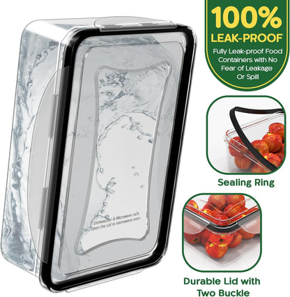 5 Pack Large Fruit Storage Containers for Fridge with Removable Colander | Plastic Food Storage Containers with Lids Airtight-Leak Proof Refrigerator Organizers and Storage of Vegetable
