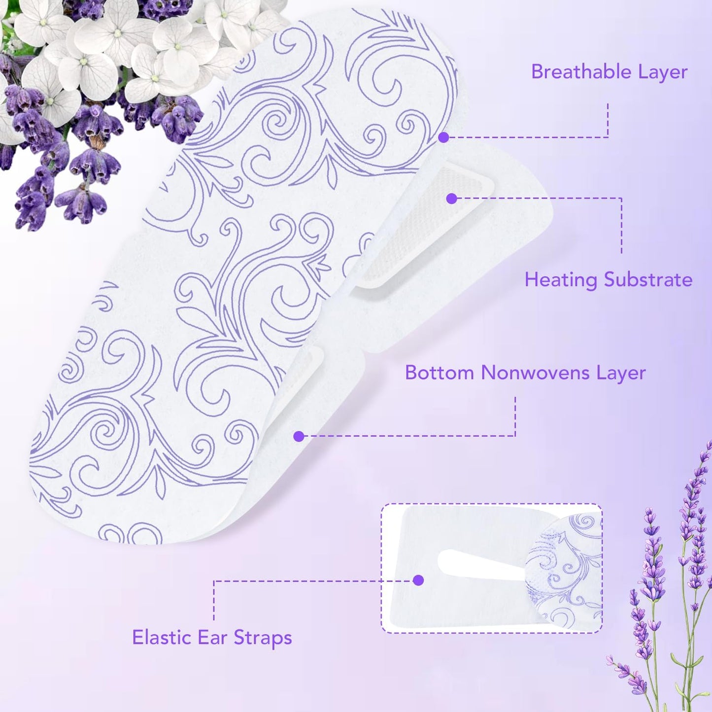 XPCARE 72 Pack Steam Eye Masks for Dry Eyes, Self Heated Steam Warm Eye Mask, Disposable Heated Eye Mask for Dark Circles, Puffy Eyes, Relief Stress Eye Fatigue（Lavender）