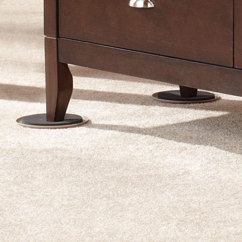 Ezprotekt Large Furniture Sliders for Carpet and Hardwood Floors, 8 Pack 9-1/2" x 5-3/4" Reusable Oval Heavy Duty Furniture Moving Pads, 4 Pcs Hard Floor Felt Sliders+4 Pcs Carpet Sliders (Beige)