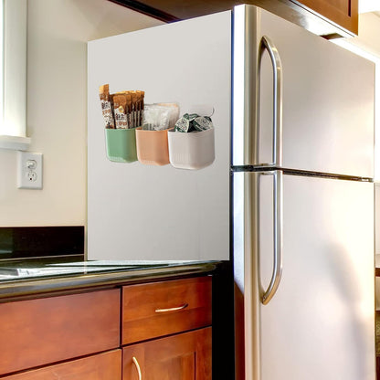 Fridge Magnetic Cup Storage Rack, Magnetic Locker Organizer for Pen, Holder for Laundry, Board, Desks, Dresser, White