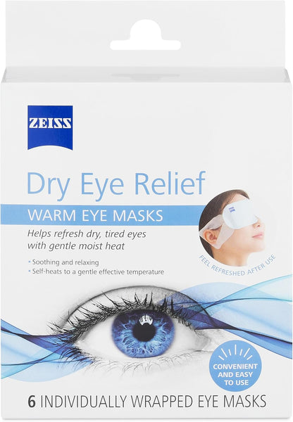 ZEISS Warm Eye Masks, 6 Count for Dry Eye Relief
