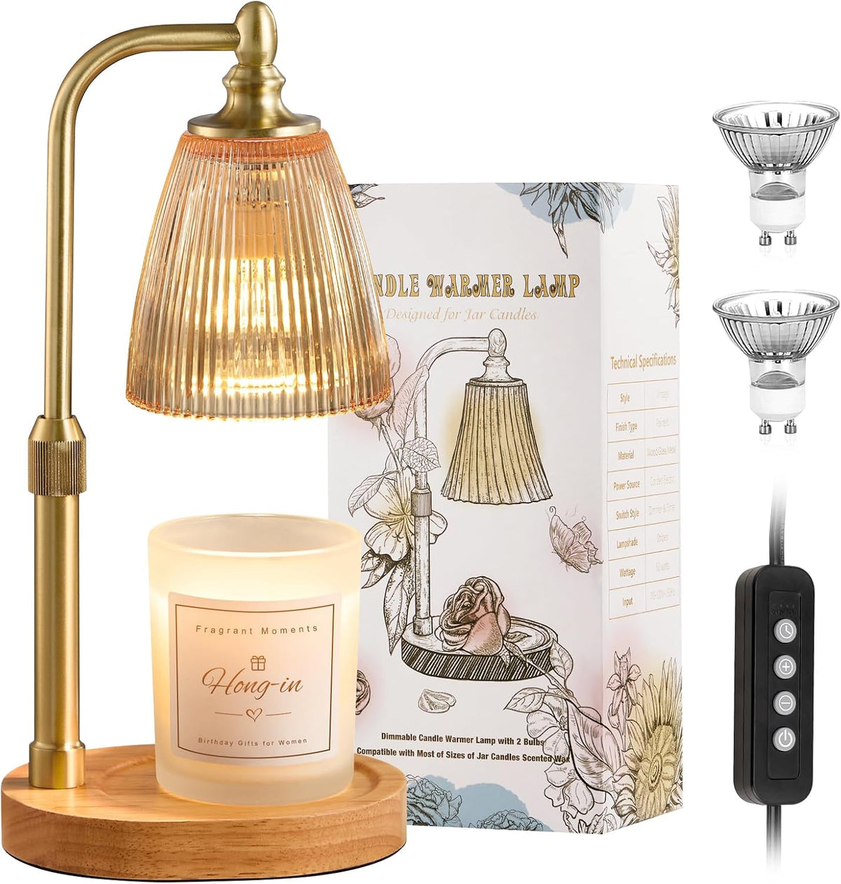 Hong-in Candle Warmer Lamp with Timer,Birthday Gifts for Women Mom Sister