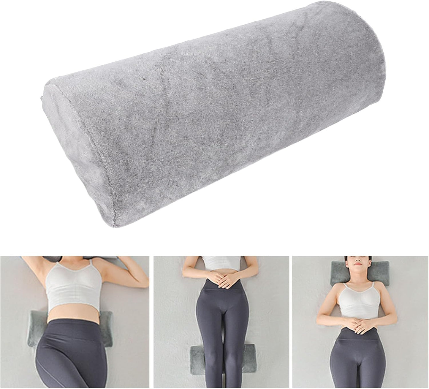 Fabater Half Moon Waist Pillow for Back Pain Relief, Memory Foam Lumbar Support Cushion for Head Feet Lower Back Knees, Ergonomic Support Pillow for Bed Office Chair Sleeping Sitting