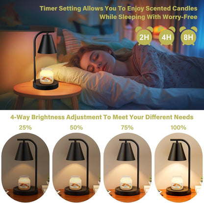 Brown Candle Warmer Lamp with Timer-Electric Candle Light for Bedroom Decor, Aromatherapy at Home | Gifts for Men | Home Gift Ideas