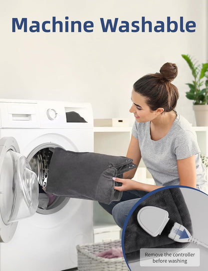 Heating Pad for Back, Shoulders, Abdomen & Waist, 6 Heat Levels & 4 Timer Settings, Moist/Dry Heat Option, Machine Washable