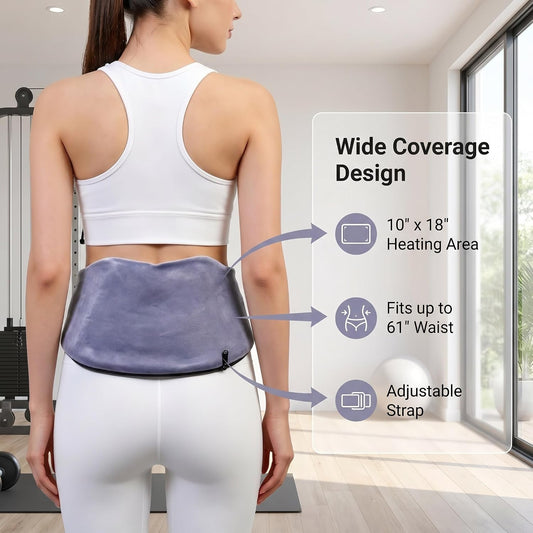 Microwave Heating Pad for Back Pain Relief, Flaxseed Microwavable Heating Pad with Removable Washable Flannel Cover, Moist Heating Pad for Period Cramps & Muscle Relaxation,10''x18''