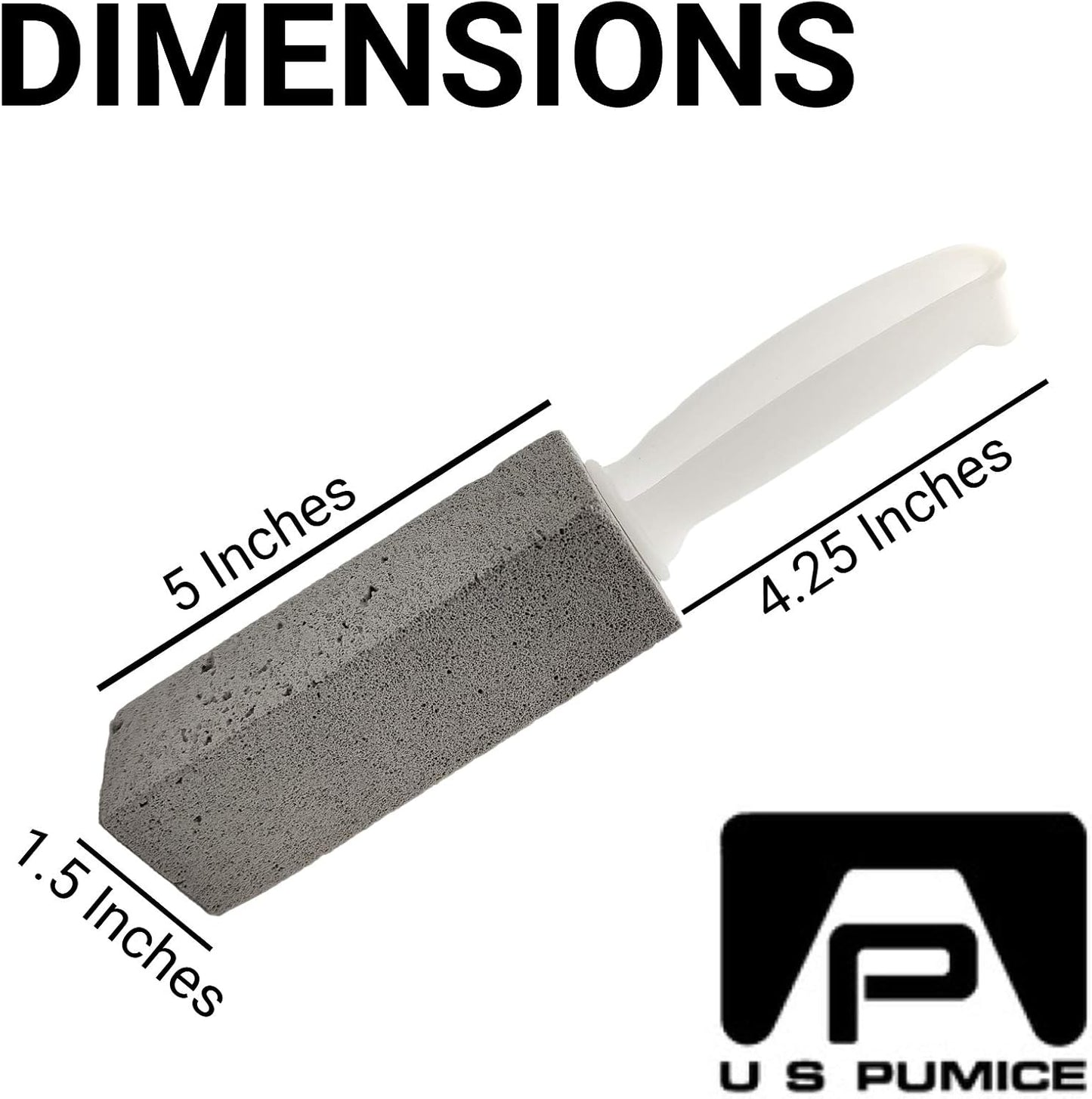 PUMIE Toilet Bowl Ring Remover, TBR-6, Pumice Stone with Handle, Removes Unsightly Toilet Rings and Stains from Toilets; Sinks; Tubs; Showers, Safe for Porcelain, Pack of 2