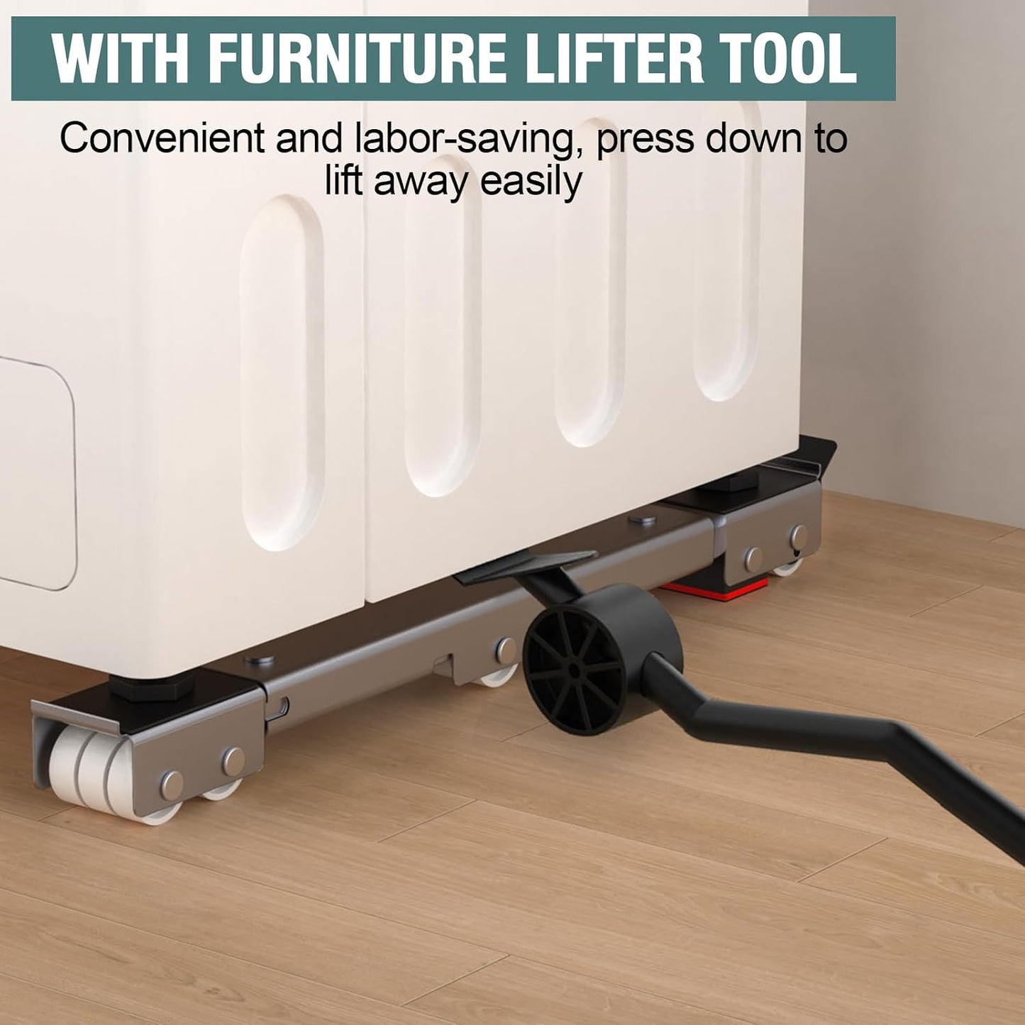Appliance Roller Heavy Duty Extendable Furniture Slider Stand up to 1300LBS | Appliance Sliders With Anti-Slip With Lifter Lever Tool Easily Move Washer Dryer Machines Refrigerators Base Stand