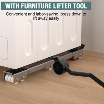 Appliance Roller Heavy Duty Extendable Furniture Slider Stand up to 1300LBS | Appliance Sliders With Anti-Slip With Lifter Lever Tool Easily Move Washer Dryer Machines Refrigerators Base Stand