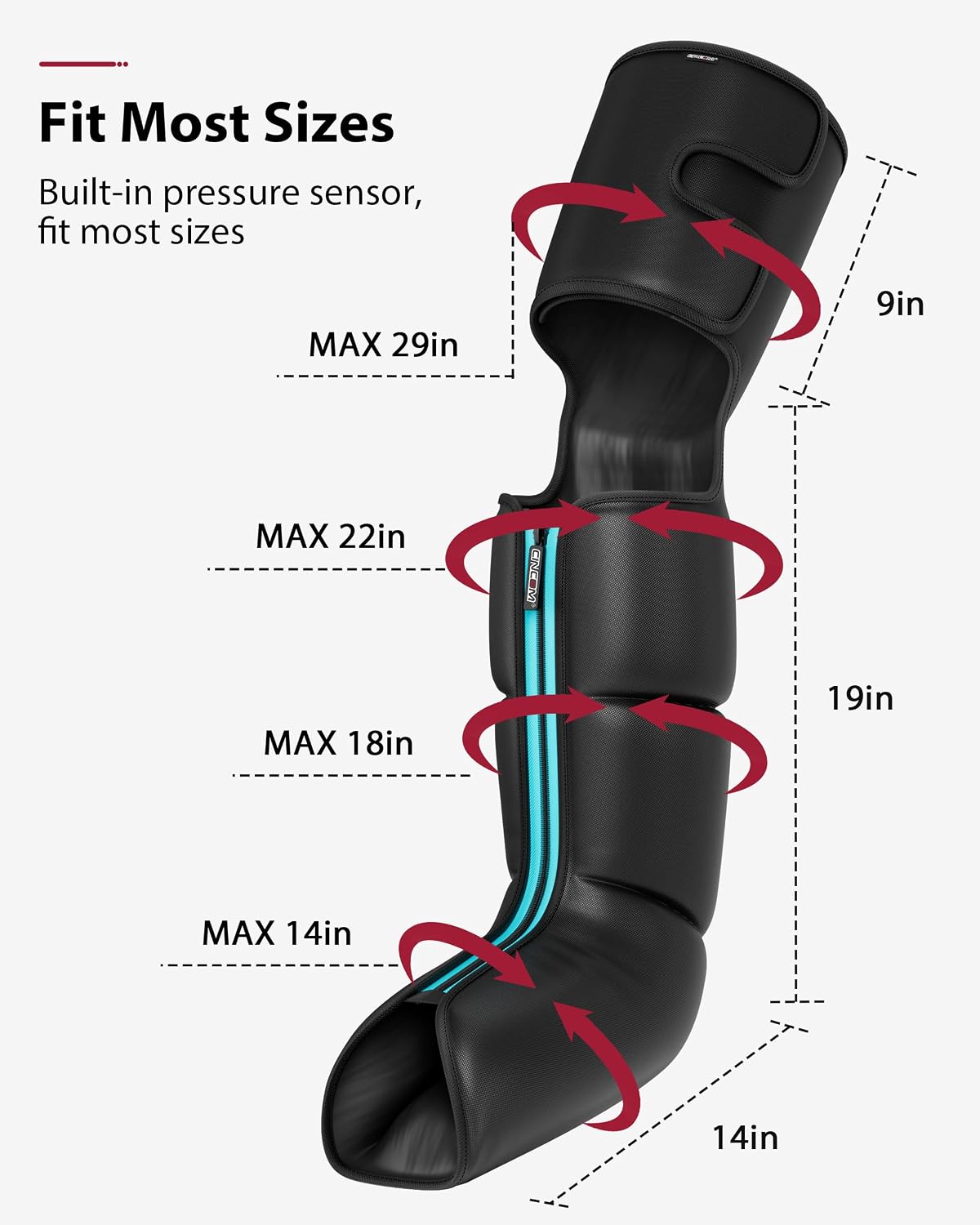 CINCOM Leg Massager with Heat and Air Compression for Pain Relief FSA - HSA | Air compression boots, for calf & foot, promotes recovery, relieves edema
